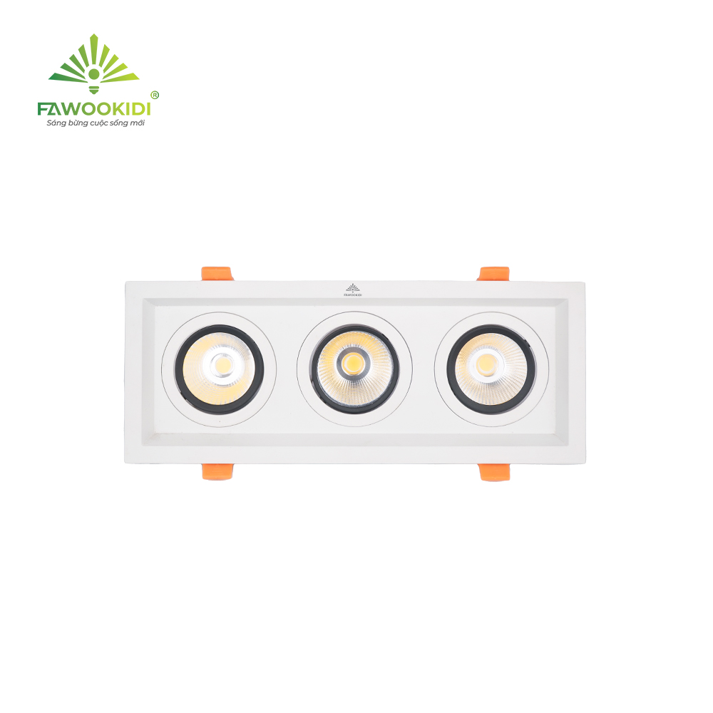 Den-spotlight-am-tran-FK-SLB026-3 Đèn rọi âm trần chiếu điểm 3 bóng FK-SLB026