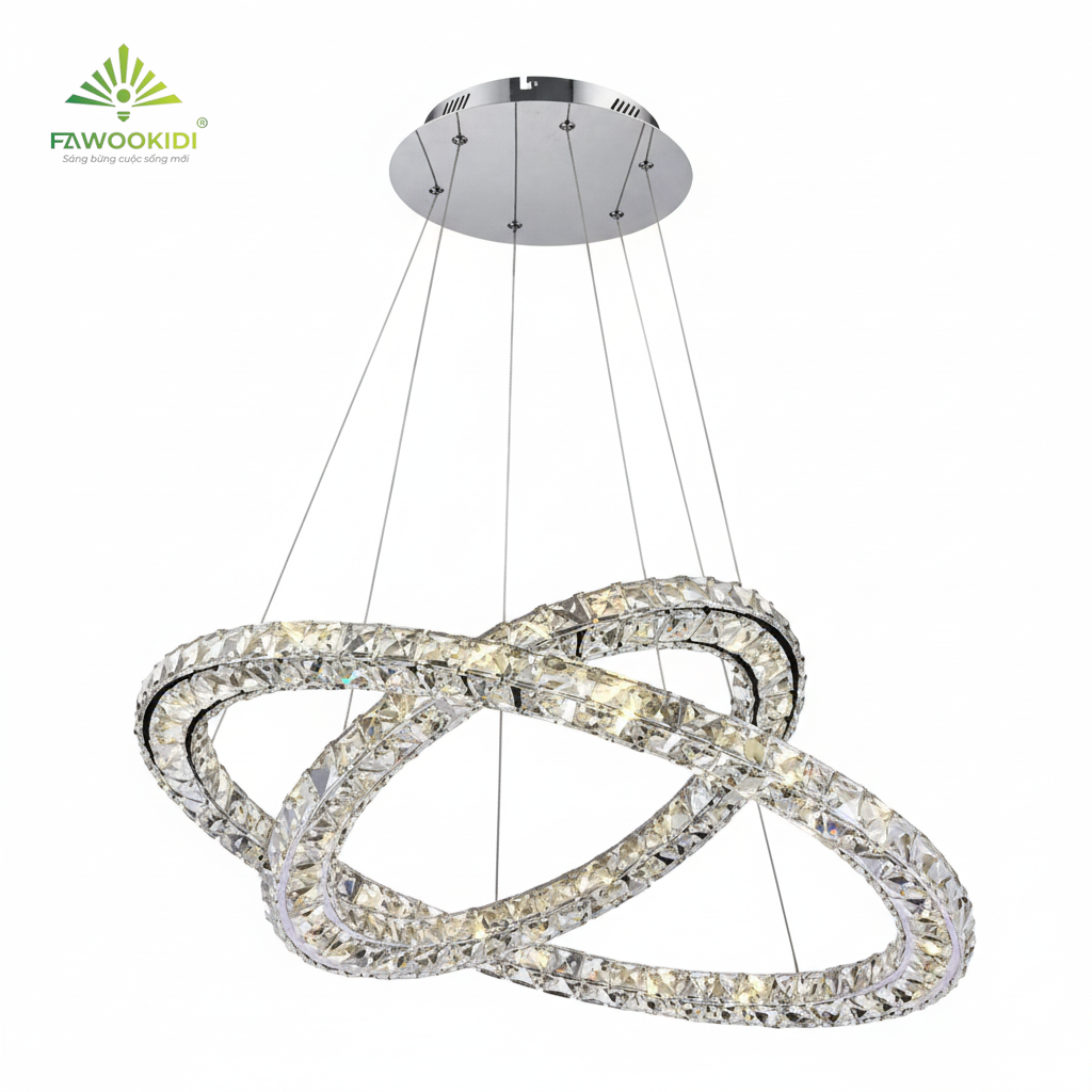 Đèn thả pha lê DT5033 vòng tròn