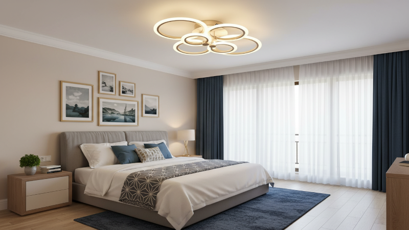 ứng dụng đèn ốp trần trang trí Flower OTF0034-2 công suất 60W