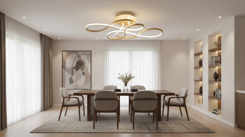 ứng dụng đèn ốp trần trang trí Flower OTF1019-55W