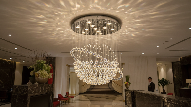 Ứng dụng đèn thả trần pha lê Globe PL-GL6009