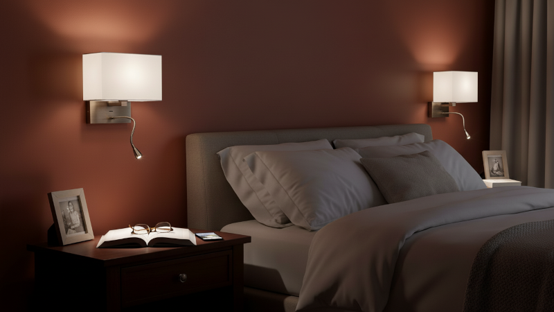 Ứng dụng đèn gắn tường đọc sách đầu giường FK-WKS016 Fawookidi