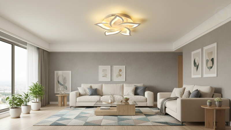 ứng dụng đèn ốp trần trang trí Flower OTF1800 