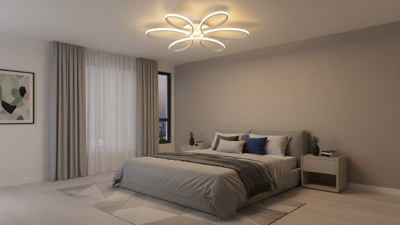 ứng dụng đèn ốp trần hình cánh hoa OTF1067-3