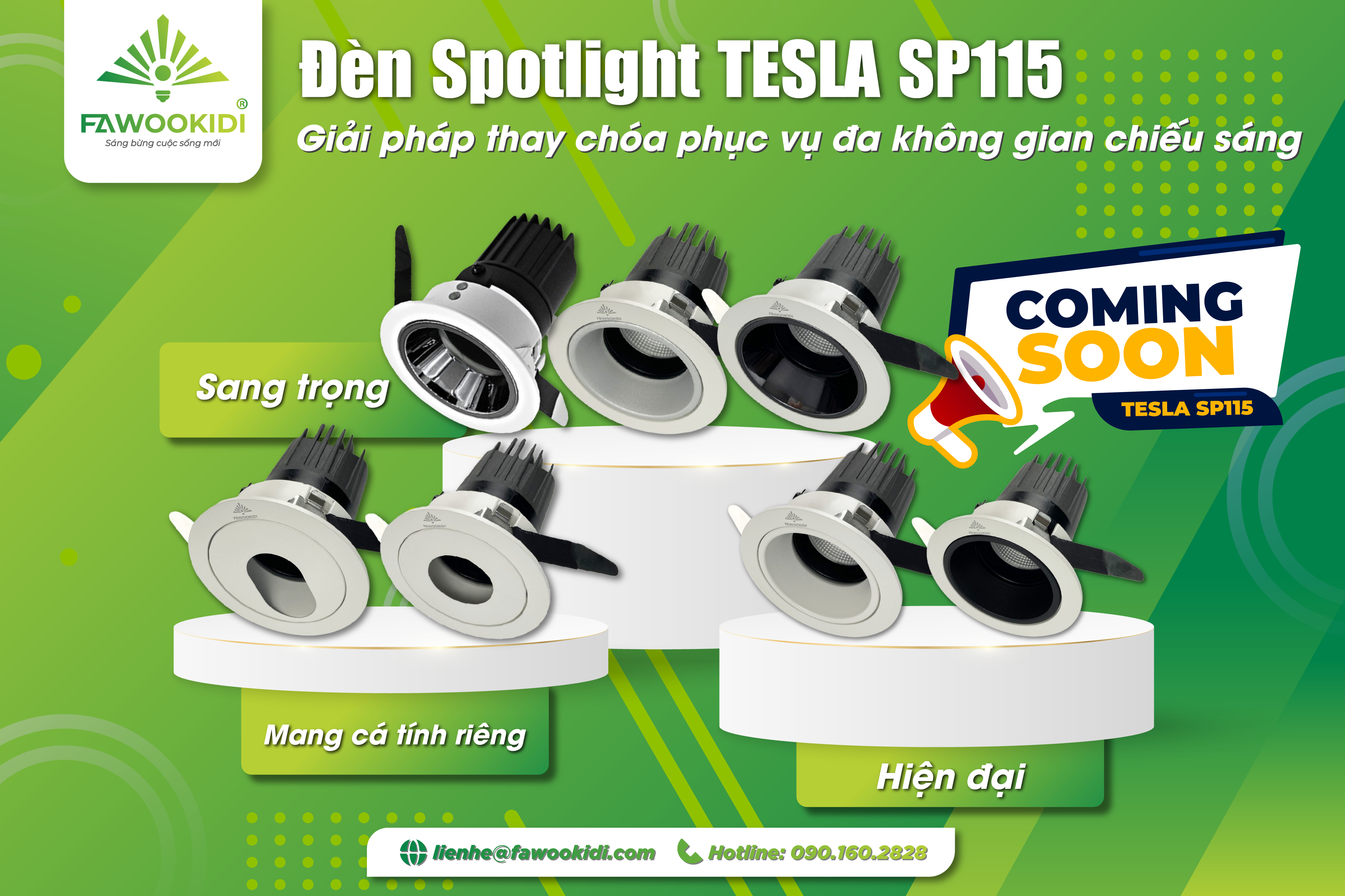 TESLA SP115: Đèn spotlight cho nội thất cao cấp, biệt thự