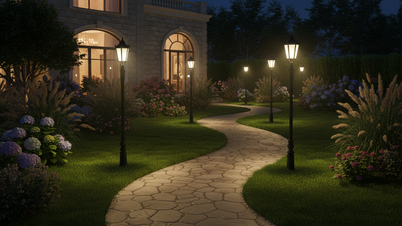 Ứng dụng đèn trụ sân vườn FK-TRU015-1B