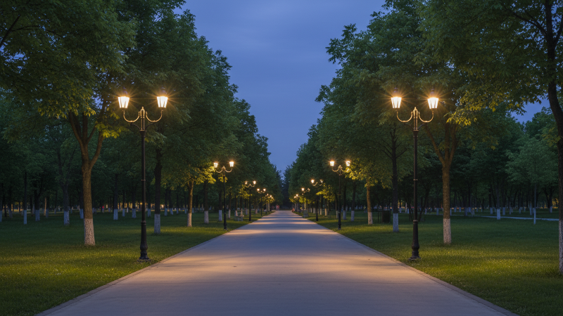 Ứng dụng đèn trụ sân vườn FK-TRU015-2B 