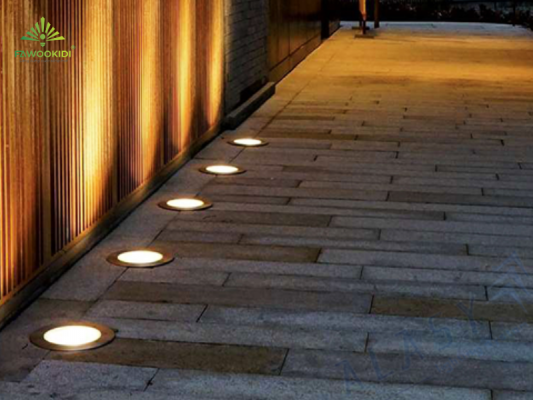 Ứng dụng đèn LED âm đất trong trang trí cảnh quan sân vườn