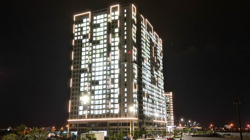 thiết kế chiếu sáng mặt dựng tòa nhà fpt plaza Đà Nẵng 